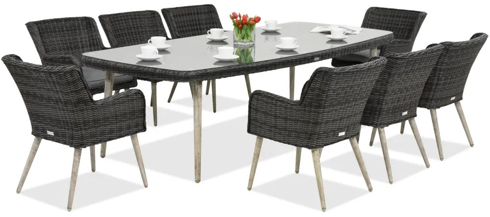 Exclusieve dining tuinset met grote tafel Córdoba voor 8 personen Garden Point antraciet