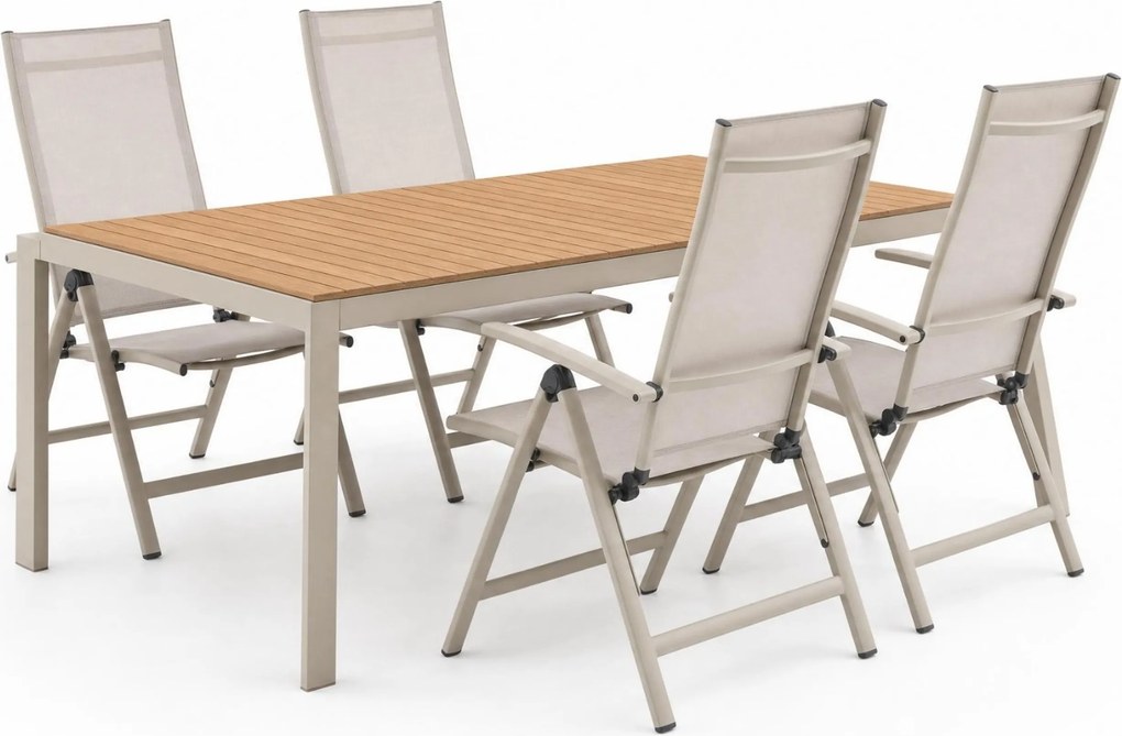 Tuinset 4 personen 160 cm Aluminium Zand/Beige Hartman Alice