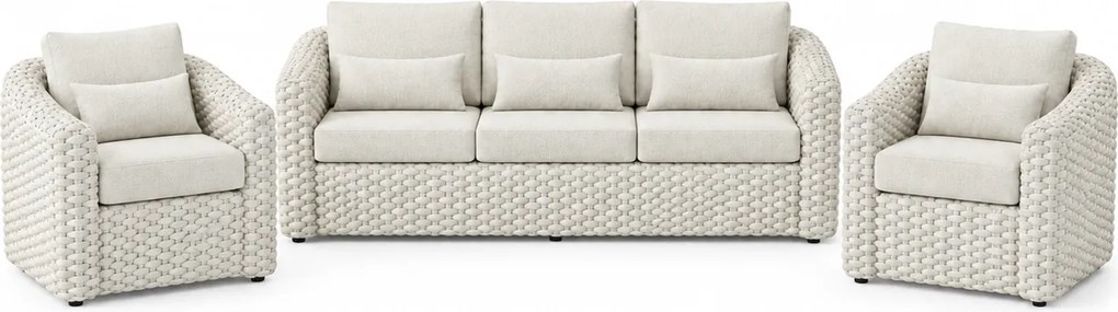 Amora stoel bank loungeset 3 delig zand rope