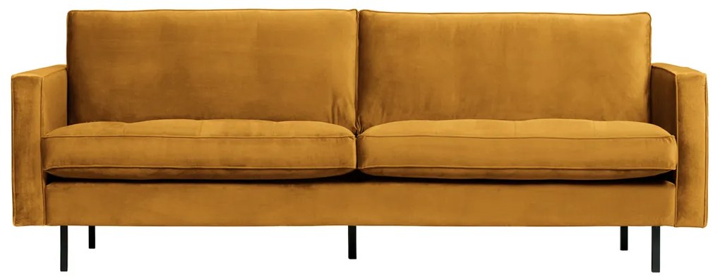 BePureHome Rodeo Classic Velvet 2,5-zits Bank Gecapitonneerd Oker