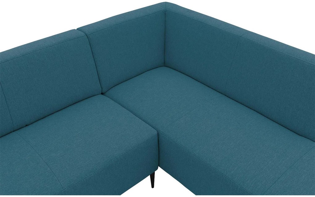 Goossens  Key West blauw, stof, 2-zits, modern design met ligelement rechts