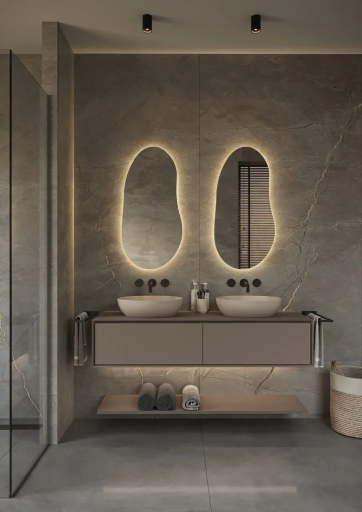 Hipp Design 22001 spiegel organisch 45x90cm met led verlichting
