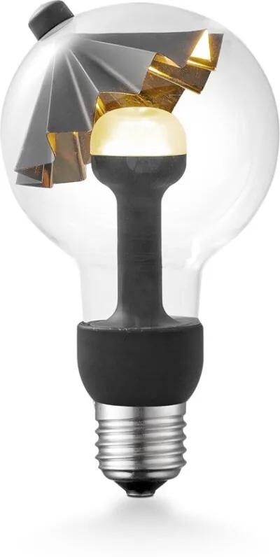 Design LED lichtbron - Umbrella Zwart-goud - Beweegbare Diffuser - B 8 cm - 3W - E27