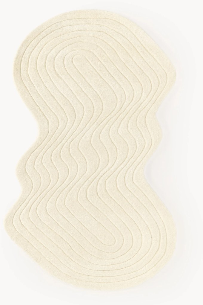 Handgetuft wollen vloerkleed Aliza in organische vorm