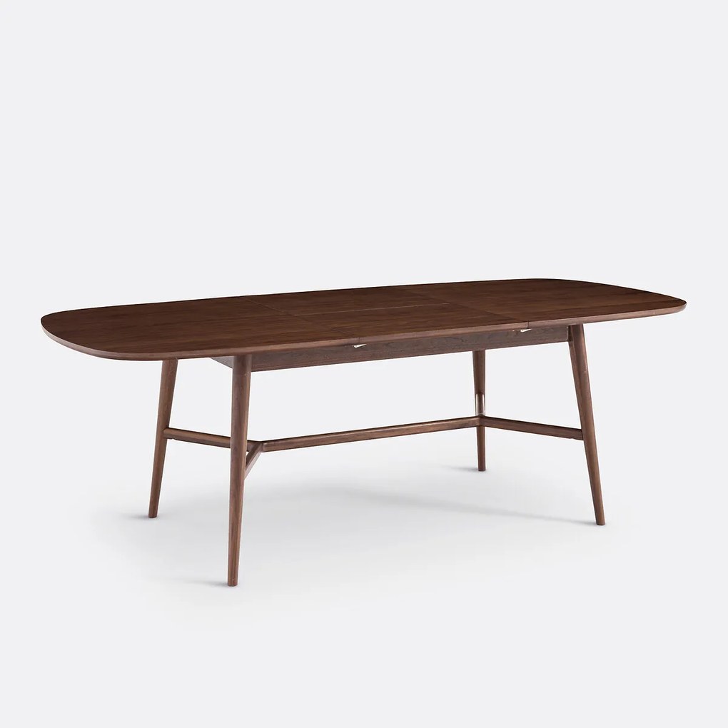 Uitschuifbare eettafel, walnoot en fineer, 6 tot 8 couverts, YVAN