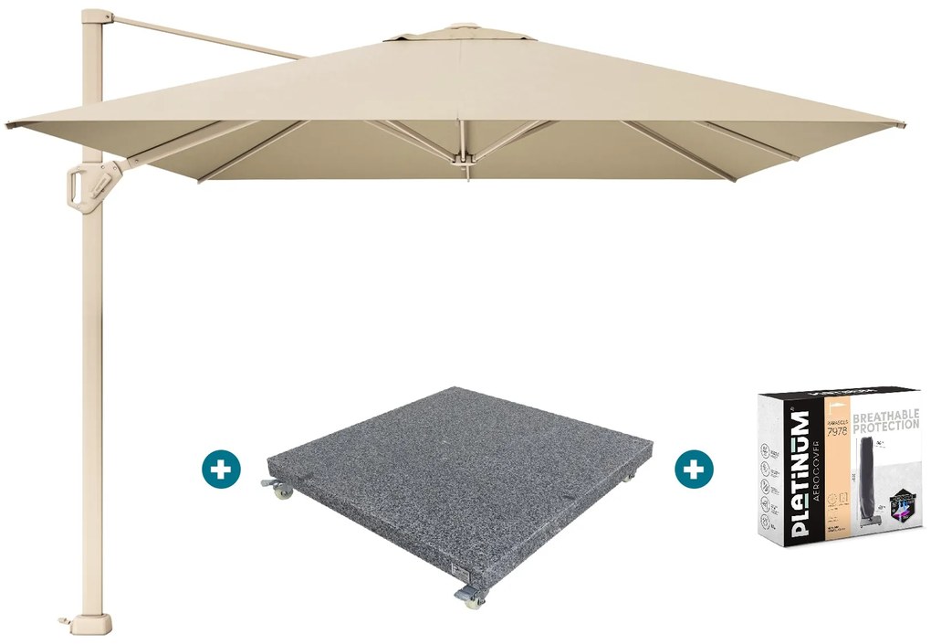 Platinum Challenger Premium T1 4x3 m - Champagne Sandstone met voet en hoes
