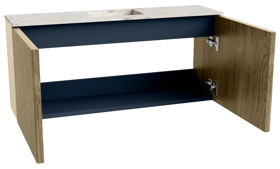 Mondiaz Joya DLux 90cm toiletmeubel dusk met wastafel faye midden zonder kraangat frappe