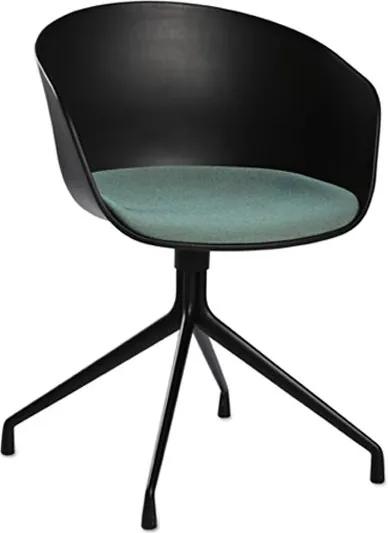 Hay About A Chair AAC20 stoel met zitkussen onderstel zwart kuip Black Steelcut Trio 845