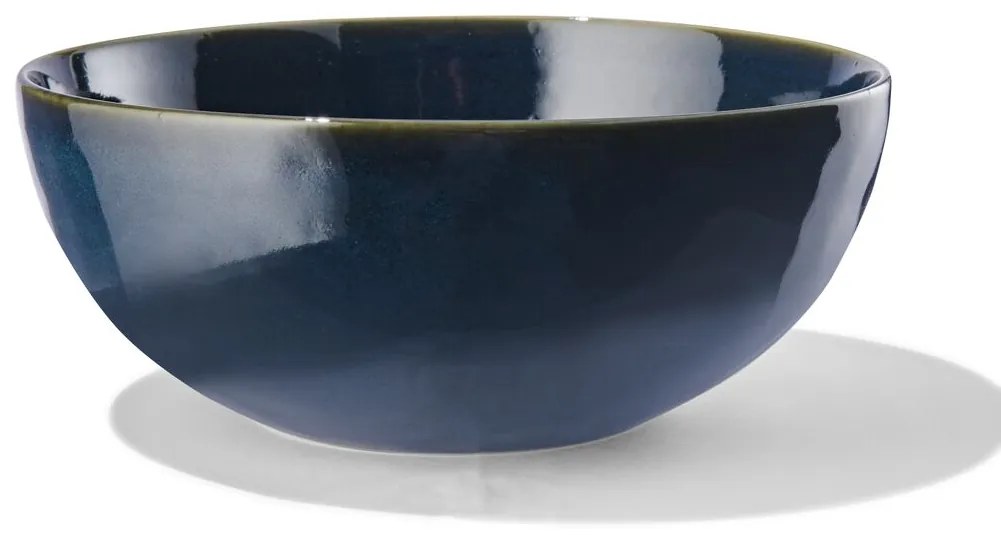 HEMA Schaal - 26 Cm - Porto - Reactief Glazuur - Donkerblauw (donkerblauw)