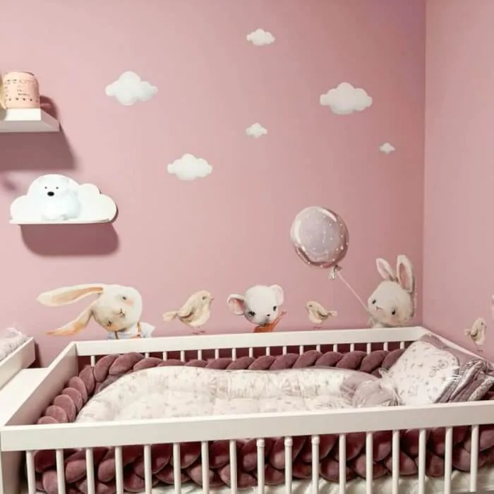 INSPIO Muurstickers - Aquarel dieren achter de commode