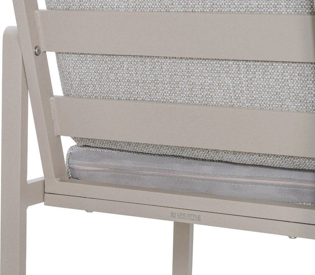 Tuinset 6 personen 210 cm Aluminium Taupe Lifestyle Garden Furniture Alessio/Creta