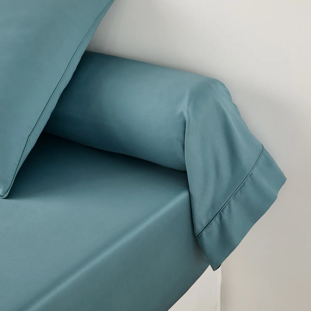 Effen bolstersloop in katoensatijn, Opale