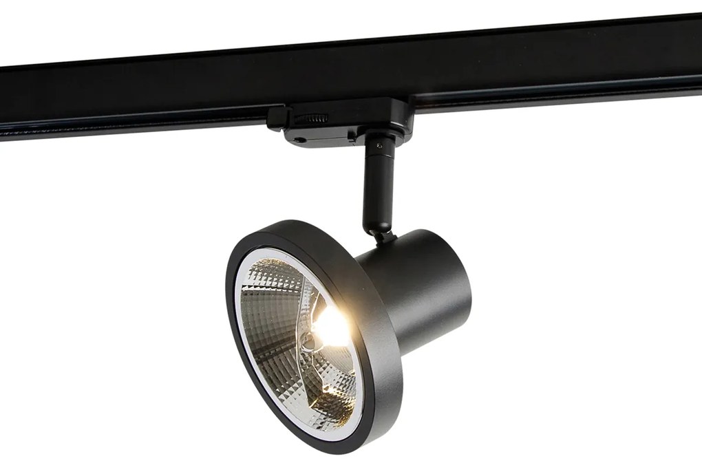 Railsysteem met 3 Spot / Opbouwspot / Plafondspots zwart links incl. LED 3-fase - Iconic Jeany Modern GU10 Binnenverlichting Lamp