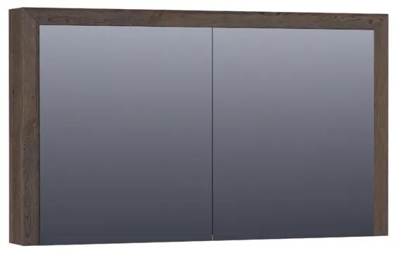 Saniclass Natural Wood spiegelkast 120x15x70cm Black Oak Massief Eiken 70511BOG