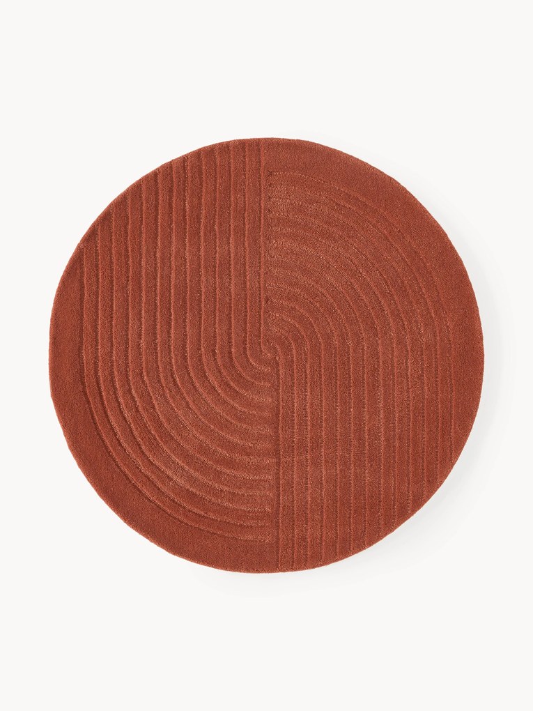 Rond wollen vloerkleed Mason, handgetuft