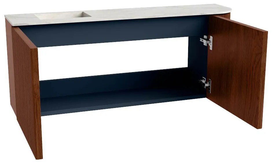 Mondiaz Joya DLux 100cm toiletmeubel ronding rechts ruby met wastafel faye links 1 kraangat opalo