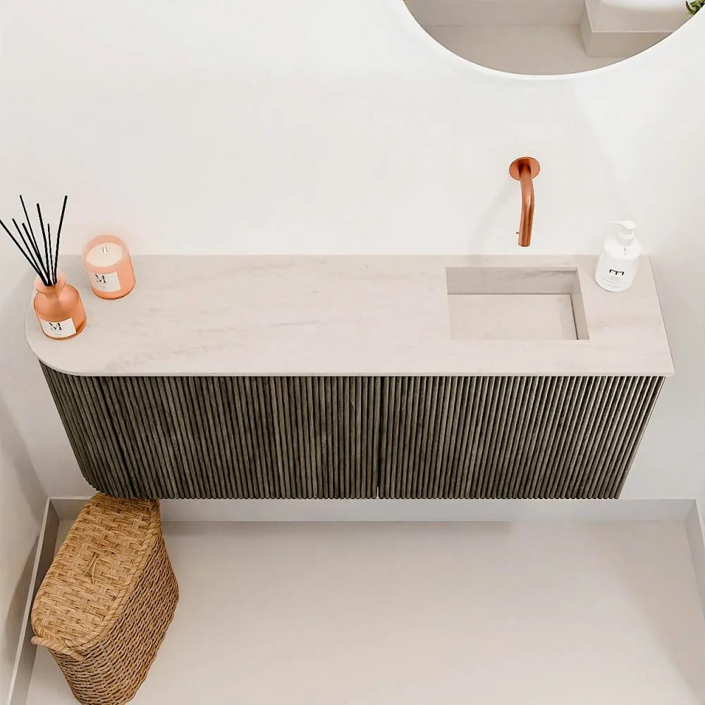 Mondiaz Joya DLux 100cm toiletmeubel ronding links shadow met wastafel faye rechts zonder kraangat meli