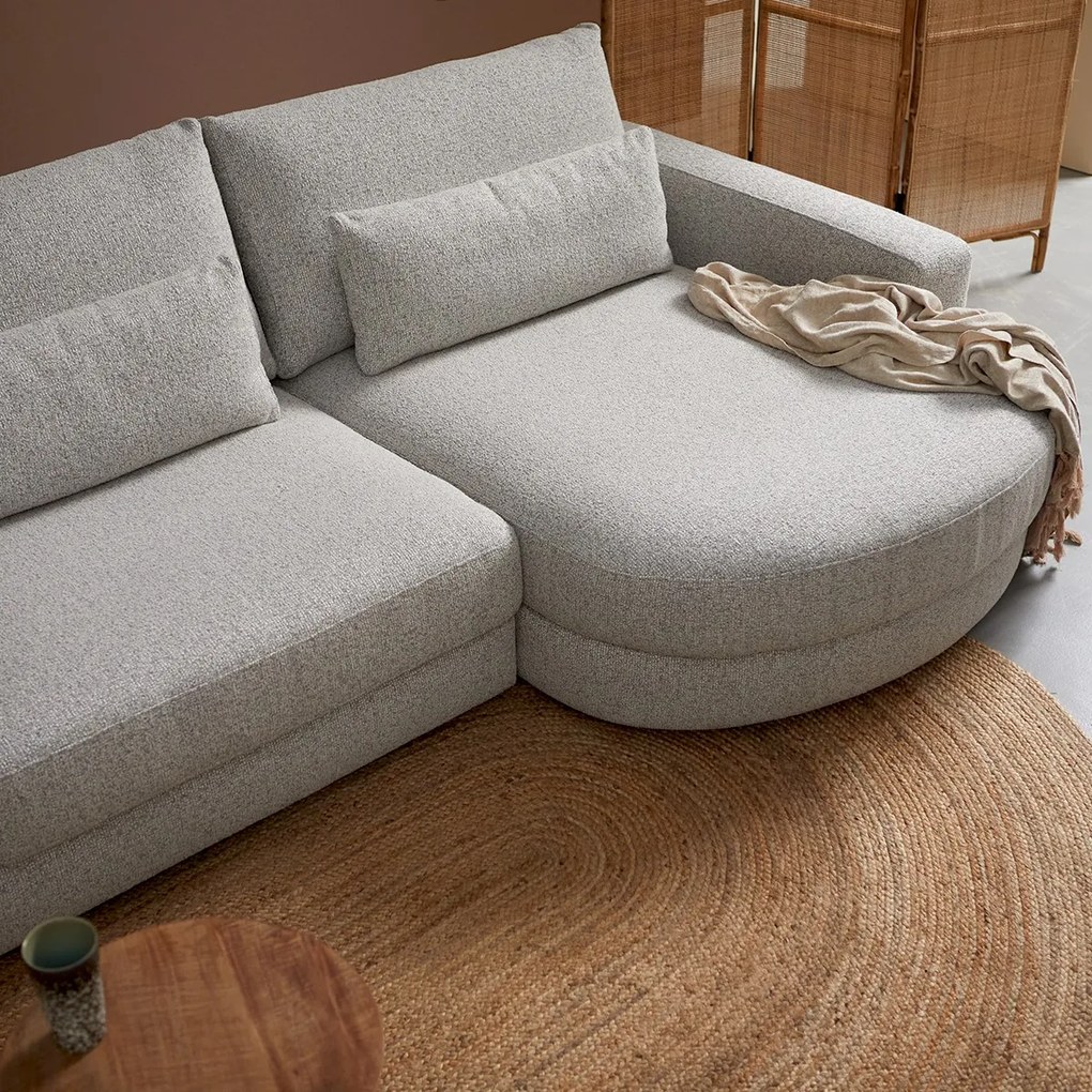 PEPP Interiors Como Grote Bank Met Ronde Chaise Longue Rechts Beige Mix Puente 09