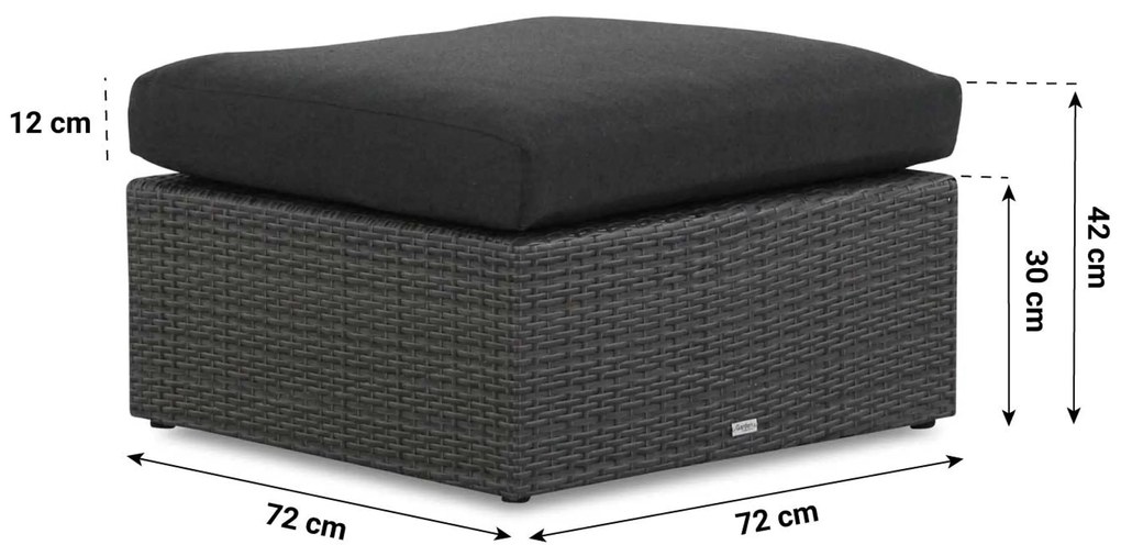 Loungeset tuin 4 personen Wicker Grijs  Garden Collections Houston