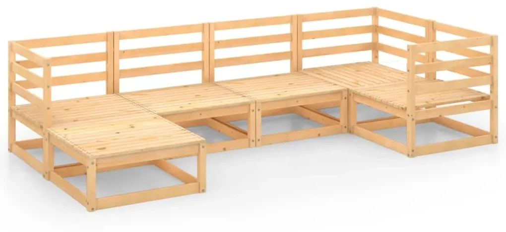 vidaXL 6-delige Loungeset massief grenenhout
