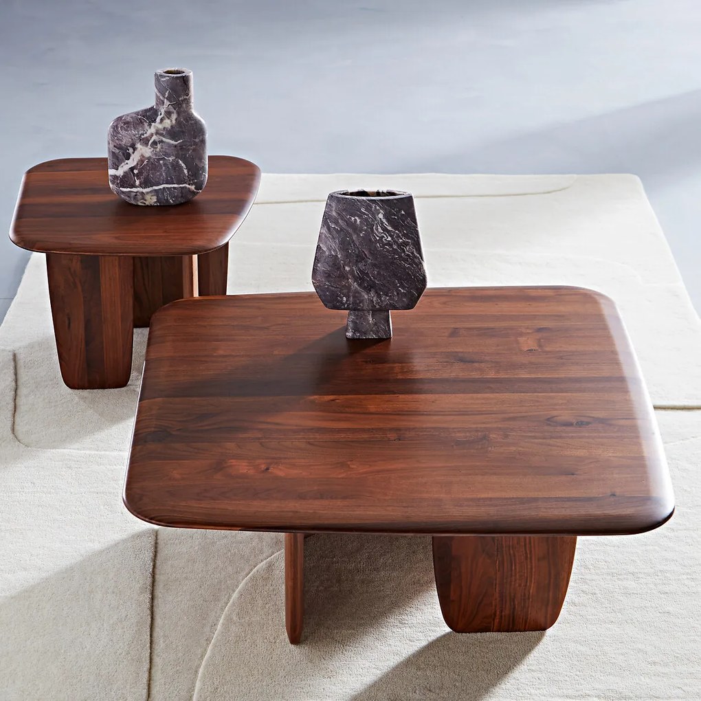 Salontafel in massief notenhout, groot model, Iloss