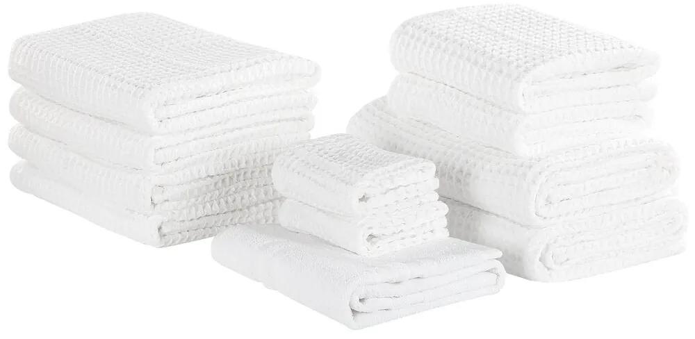 Handdoek set van 11 katoen wit AREORA Beliani