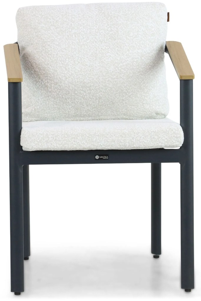 Tuinstoel stapelbaar Aluminium Grijs-antraciet Santika Mind