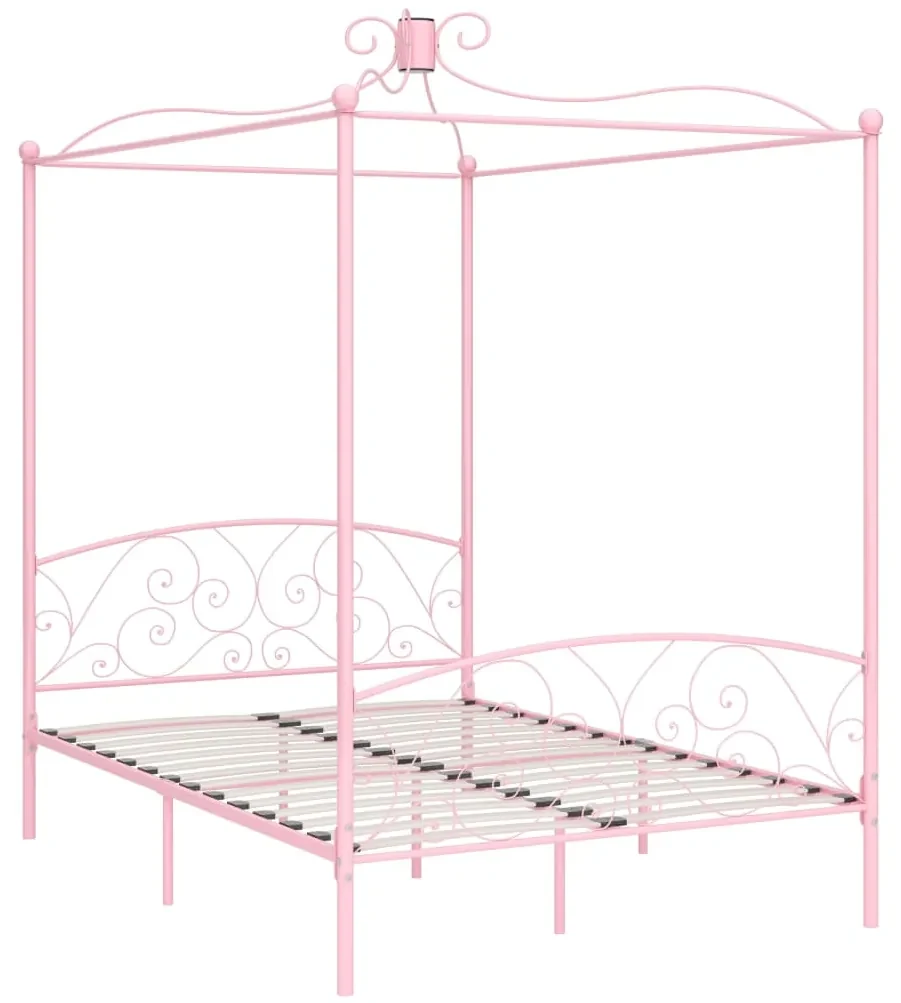 vidaXL Hemelbedframe metaal roze 120x200 cm