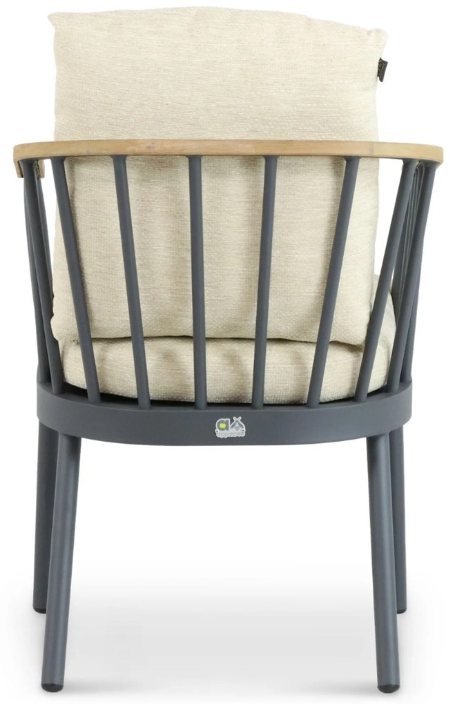 Tuinstoel Aluminium/Teak Grijs-antraciet Apple Bee Condor