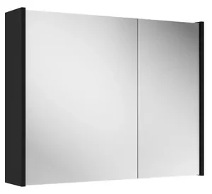 Adema Prime Spiegelkast - 80x63x16cm - inclusief zijpanelen - mat zwart SW1212816/SW812071