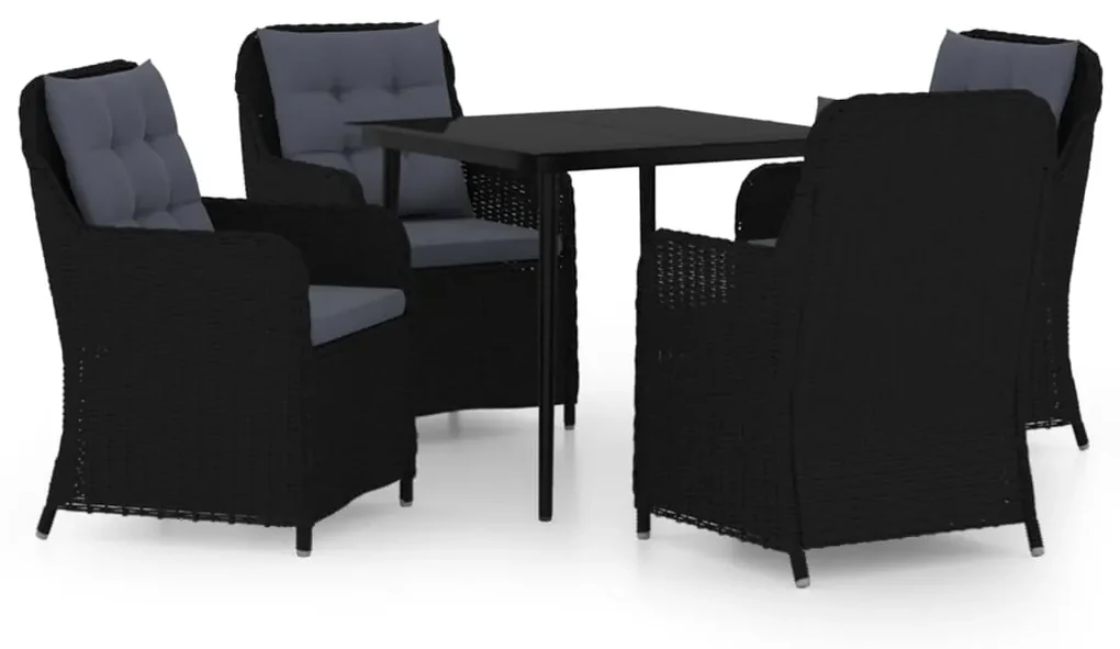 vidaXL 5-delige Tuinset zwart