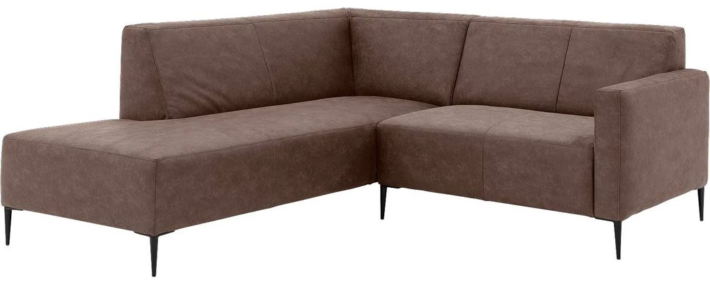 Goossens  Key West bruin, micro leer, 2-zits, modern design met ligelement links