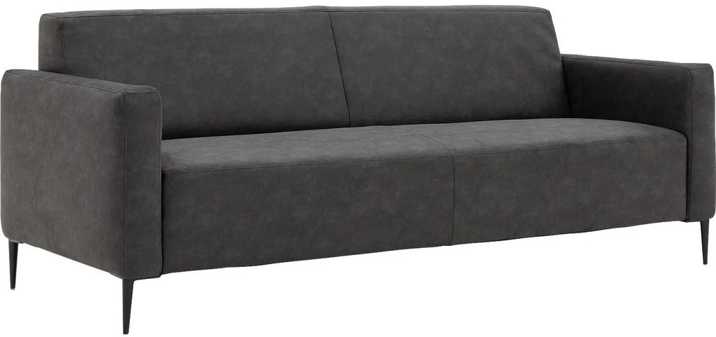 Goossens Key West antraciet, micro leer, 3-zits, modern design