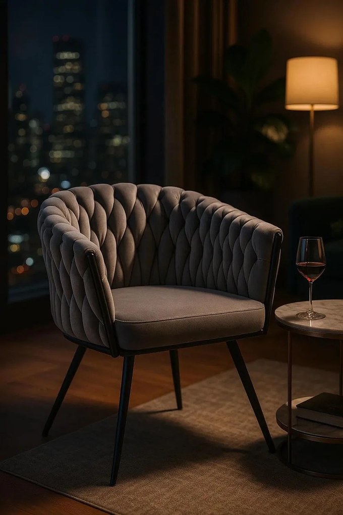 Widny Zwart Fluwelen Stoel