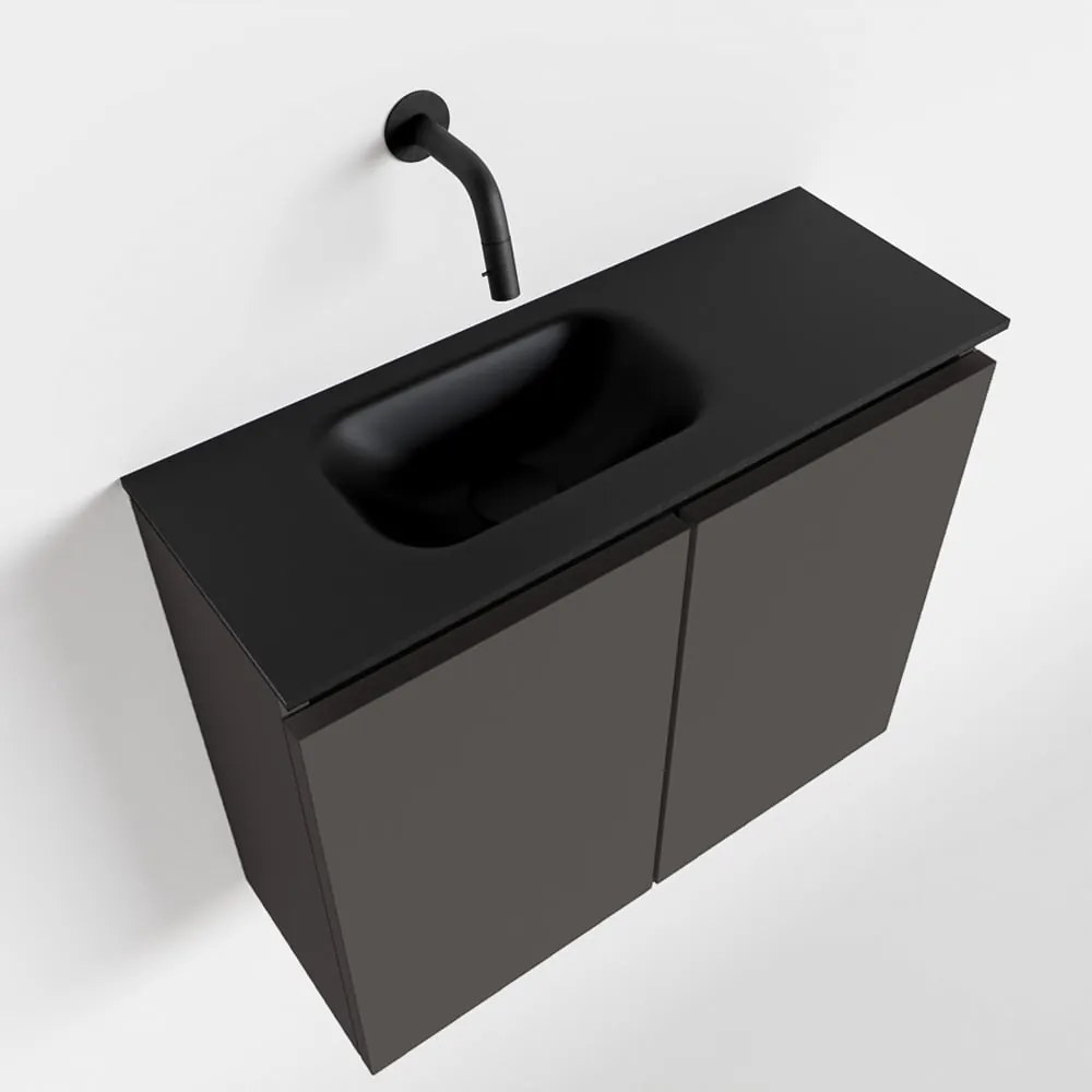Mondiaz Ture 60cm toiletmeubel dark grey met wastafel urban links geen kraangat