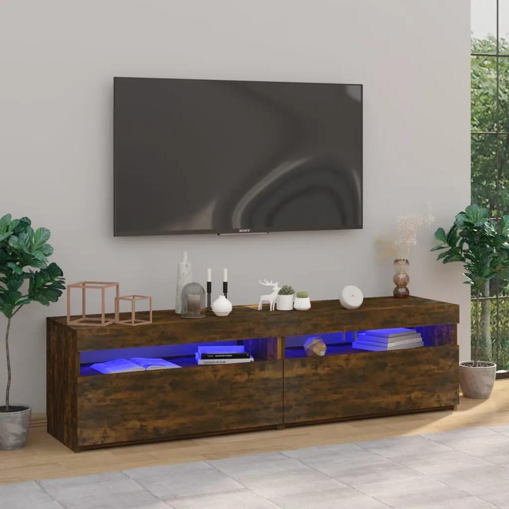 vidaXL Tv-meubelen met LED-verlichting 2 st 75x35x40 cm gerookt eiken