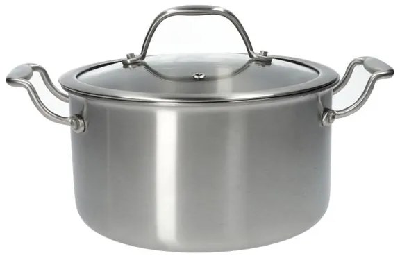 Kookpan met glazen deksel, 3-laags, rvs,Ø20 cm