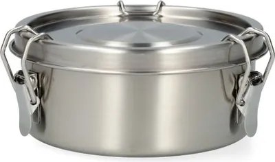 Lunchbox met siliconen ring, RVS, rond, Ø14 cm, 500 ml