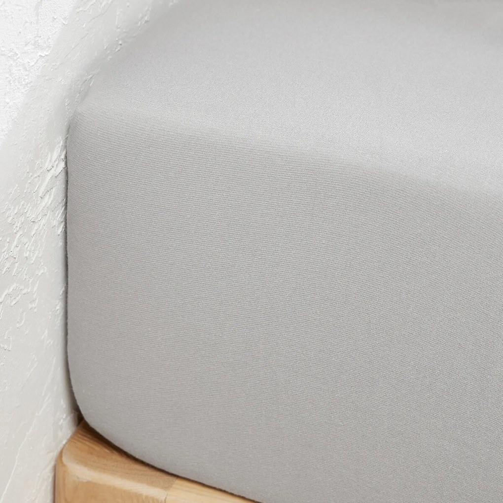 Hoeslaken in jersey 30% recycled katoen, omslag 35 cm