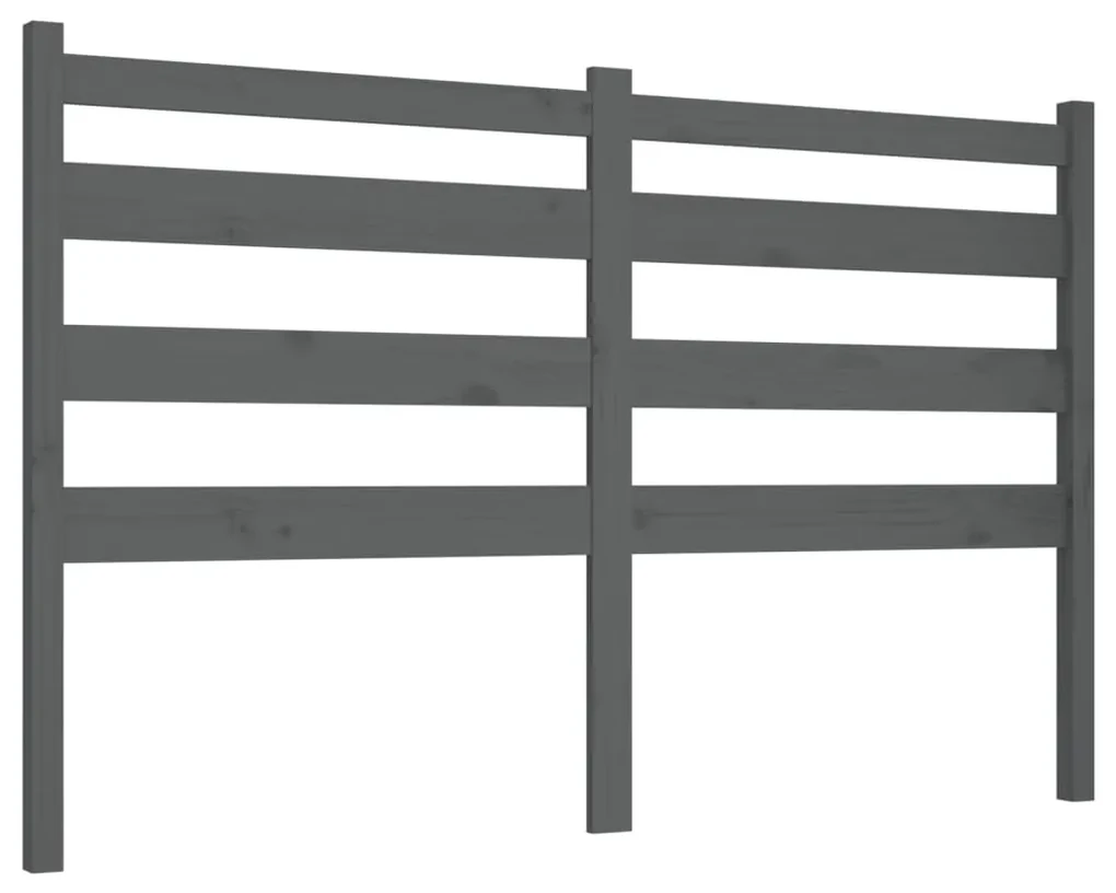 vidaXL Hoofdbord 141x4x100 cm massief grenenhout grijs