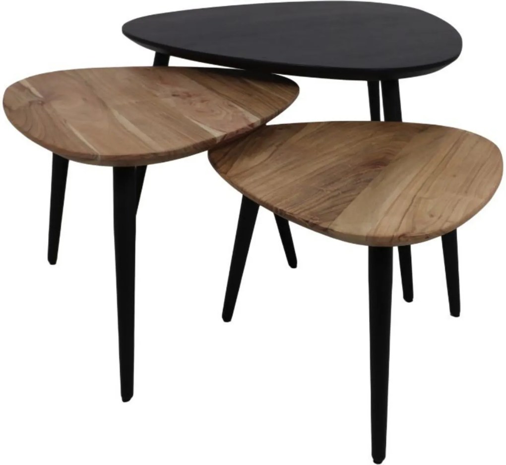 Modern Salontafel Peso set van 3 Bruin