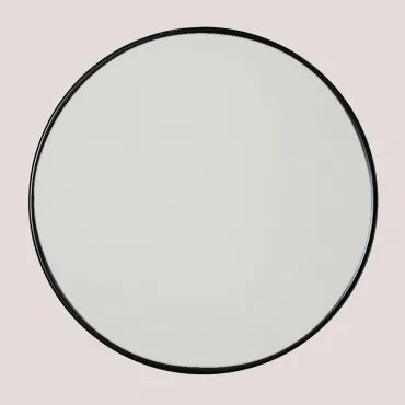 Ronde Wandspiegel Ø50 Cm Voor Badkamer In Ijzer Alnie Zwart - Sklum