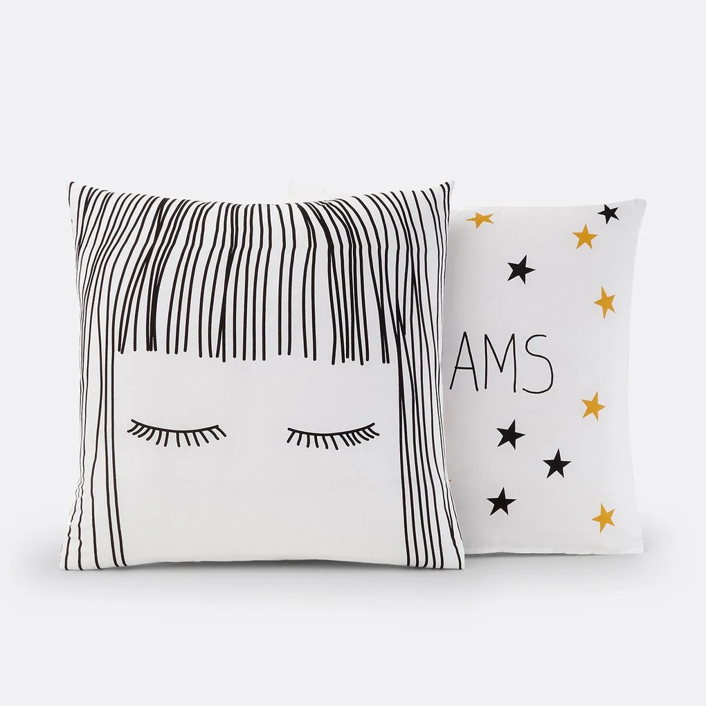 Kussensloop in zuiver katoen, Fringe