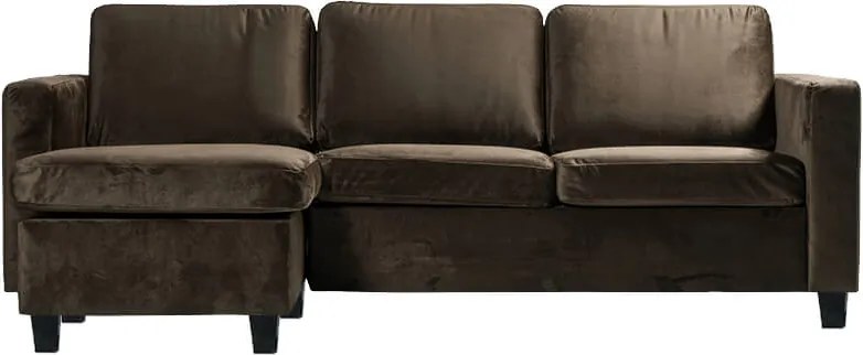 Loungebank Swing chaise longue links | velours Brunei bruin 13 | 2,08 x 1,36 mtr breed