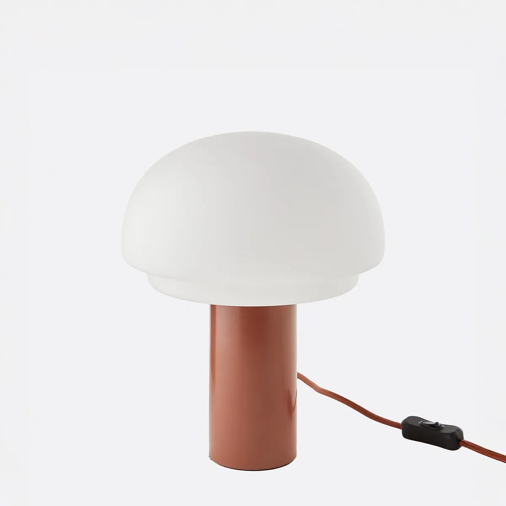 Lamp van opaalglas en ijzer H27,5 Agathilda