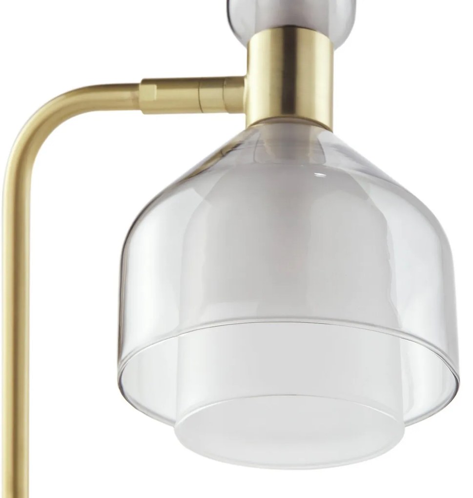 Tafellamp metaal messing verguld rookglas Amoris