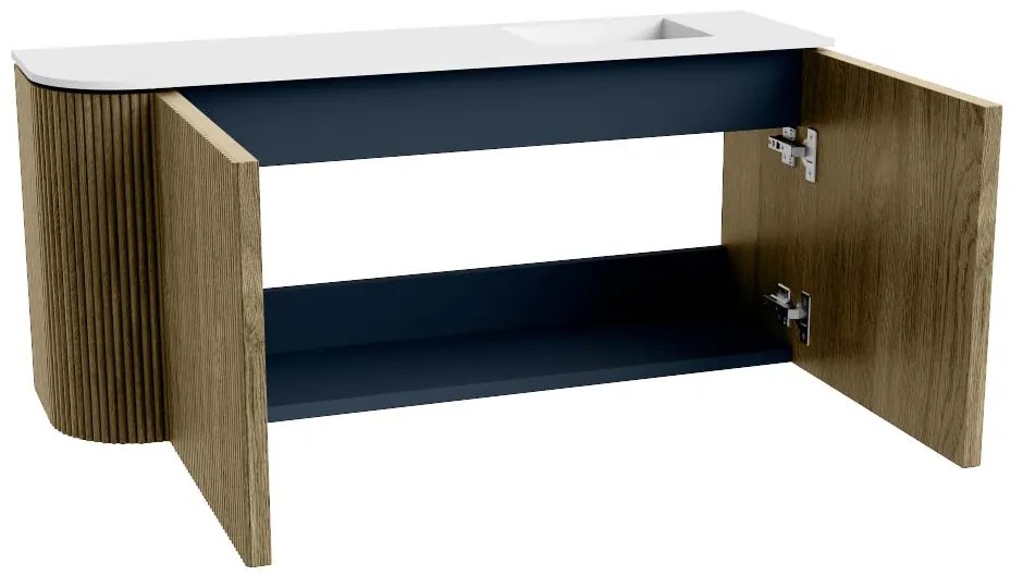 Mondiaz Joya 90cm toiletmeubel ronding links dusk met wastafel faye rechts 1 kraangat talc