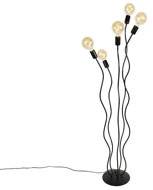 Design vloerlamp zwart 5-lichts - Wimme Design E27 Binnenverlichting Lamp