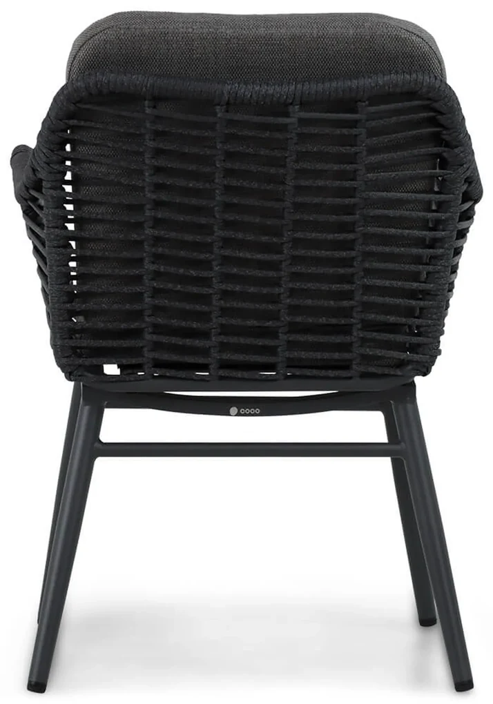 Tuinset Ronde Tuintafel 4 personen 125 cm Aluminium/rope Grijs Coco Antoni/Ancona