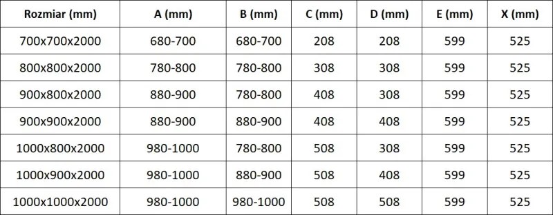 Mexen Exo-R vijfhoekige douchecabine 90 x 90 cm, transparant, zwart - 812-090-090-70-00